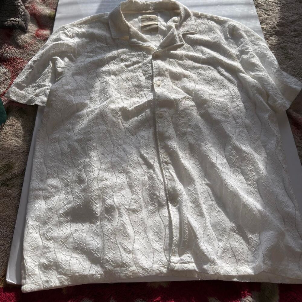 White lace button up shirt Size L #lace #spring #air